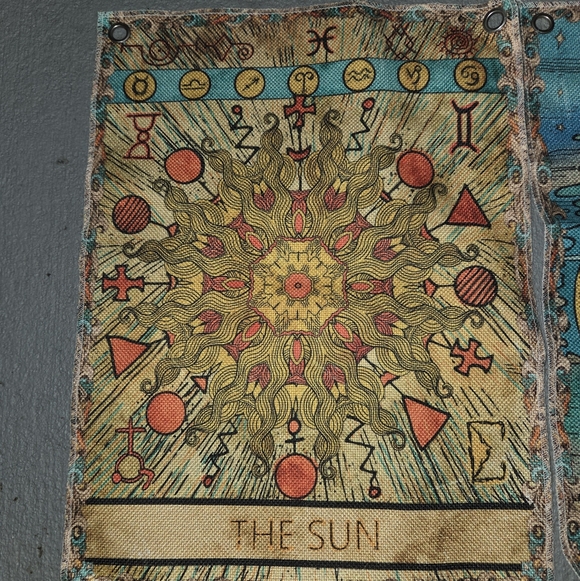 Small Tarot Card Tapestries The Sun, The Moon, and The Stars - Picture 2 of 5